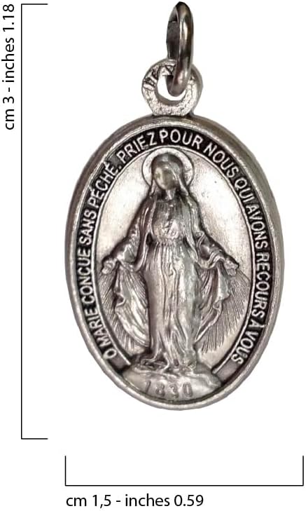 I G J THE MIRACULOUS MEDAL WITH CHAIN - THE ORIGINAL ONE - 100% MADE IN ITALY - THE MEDALS OF THE PATRON SAINTS - Image 3