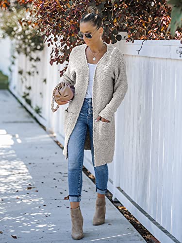 Merokeety Women's Long Sleeve Soft Chunky Knit Sweater Open Front Cardigan Outwear Coat #TOP5