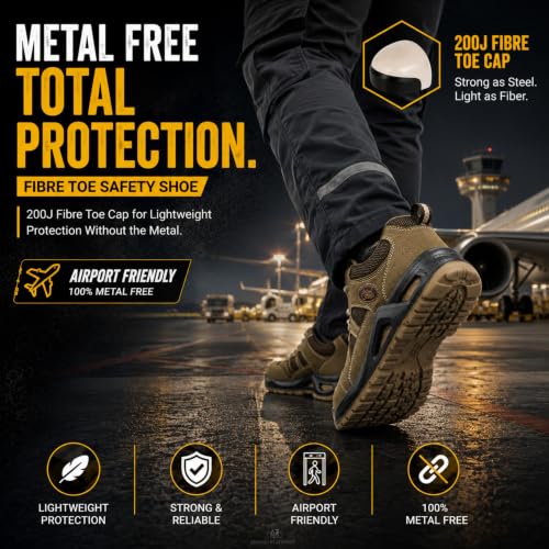 Image of Allen Cooper ACL 11694 High Performance Popcorn Safety Shoe | 200J Fiber Toe Cap | Anti-Skid, Heat, Water & Oil Resistant, Lightweight Protective Footwear