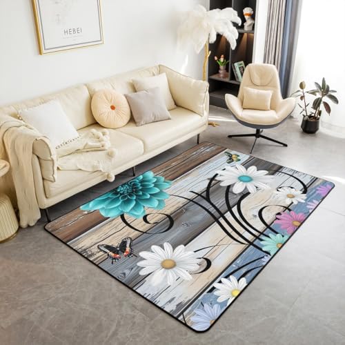Tapete decorativo Manfei floral rectangular 150x100 cm
