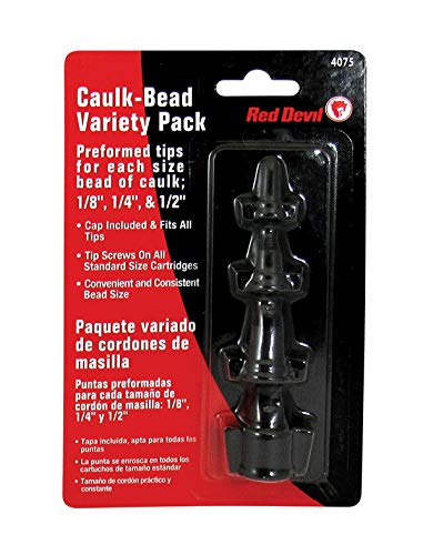 Red Devil 4075 Caulk Bead Tips Variety Pack, Black