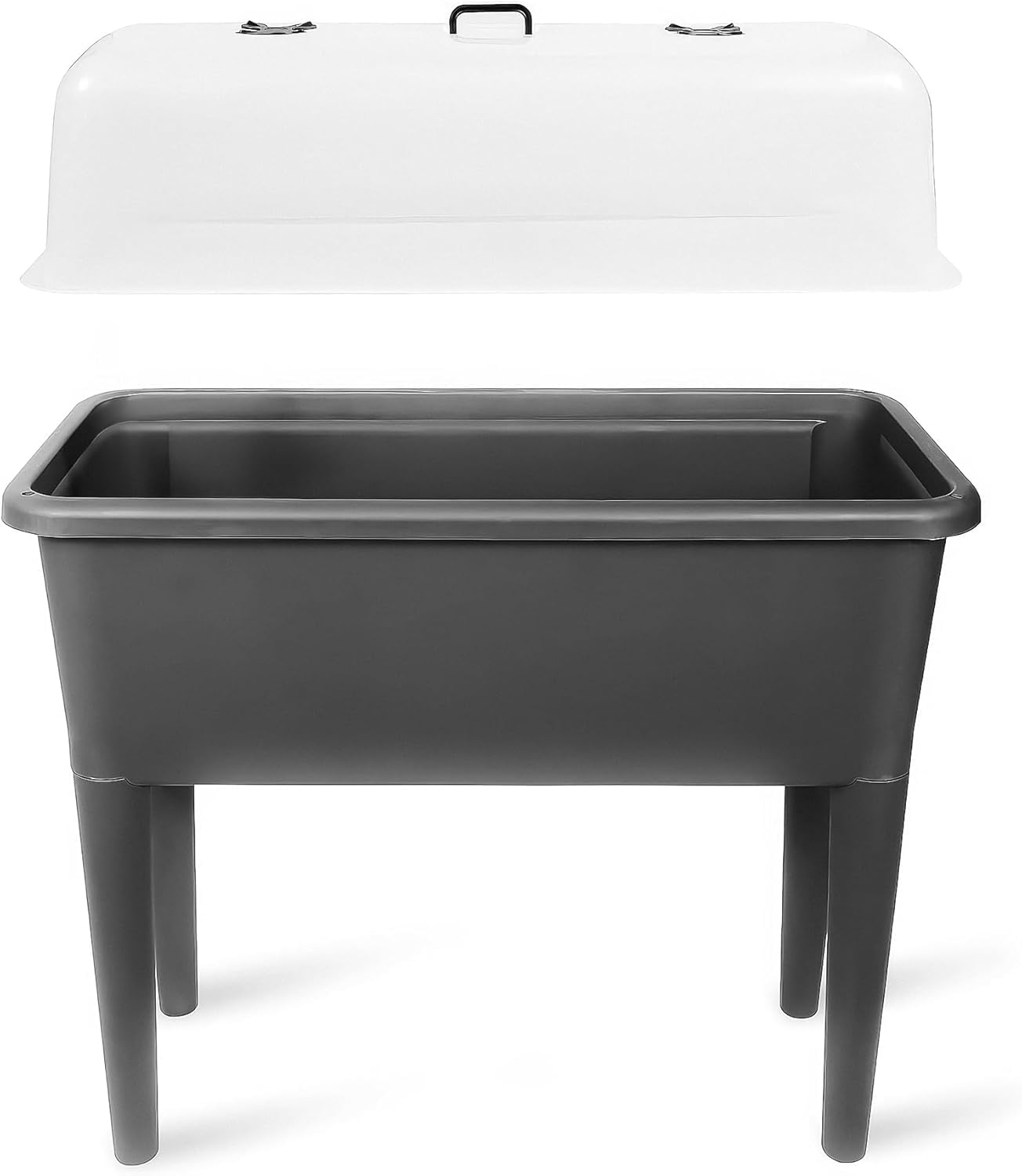 Hochbeet Kunststoff 76x37x84,5 cm | Robuster PP-Kunststoff mit abnehmbaren Beinen und Haube | Frühbeet für Garten und Balkon | Gemüsebeet im modernem Design
