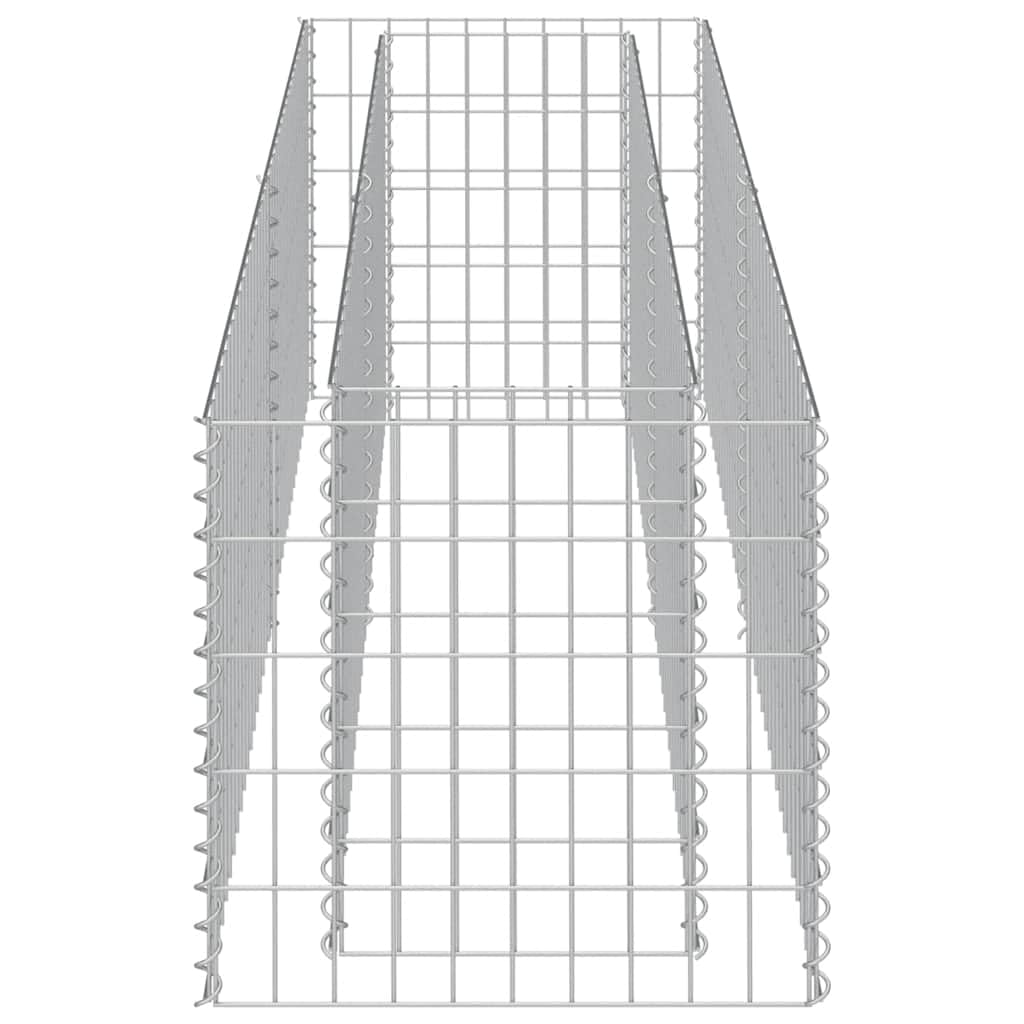 vidaXL Lit Surélevé à Gabion Acier Galvanisé Argenté 180x50x50 cm Jardinière