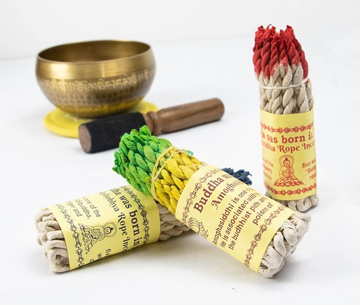 ERINGOGO 3 Sacs Népalais Corde Encens Tibétain Corde Encens Bouddha Corde Encens Lumbini Corde Encens Traditionnel Rituel Encens pour La Méditation De Yoga