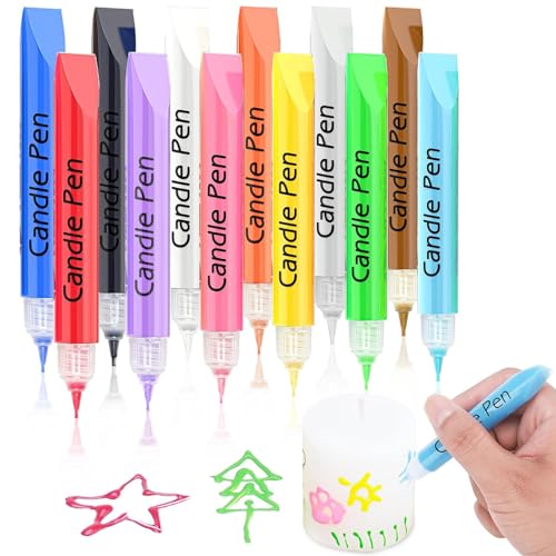 Bolosa Candle Pens for Candle Paint, Candle Painting Kit, Create Your Own Candles, Wax Pens for Decorating and Painting Candles DIY (12 Colours)