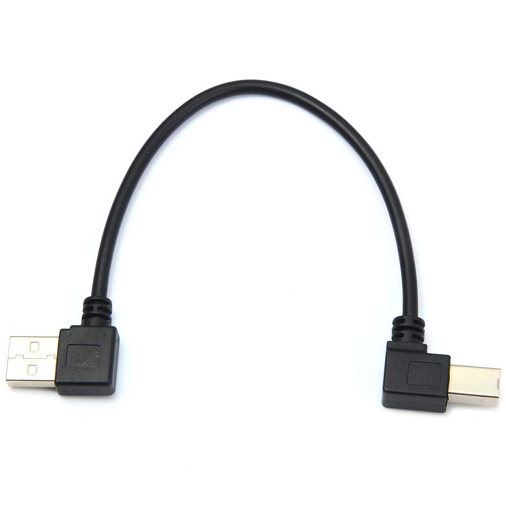 CY Left Angled USB 2.0 A Male to Left Angled B Male 90 degree Printer Scanner Cable 20cm, Black Right Angled, 50cm