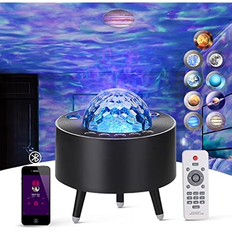 Ocean Wave Projector with Remote Control, Galaxy Starry Night Light Projector, Ceiling Light Projector Room Decor with Bluetooth Music Speaker Timer White Noise, 14 Colors LED Light for Kids Adults Cover