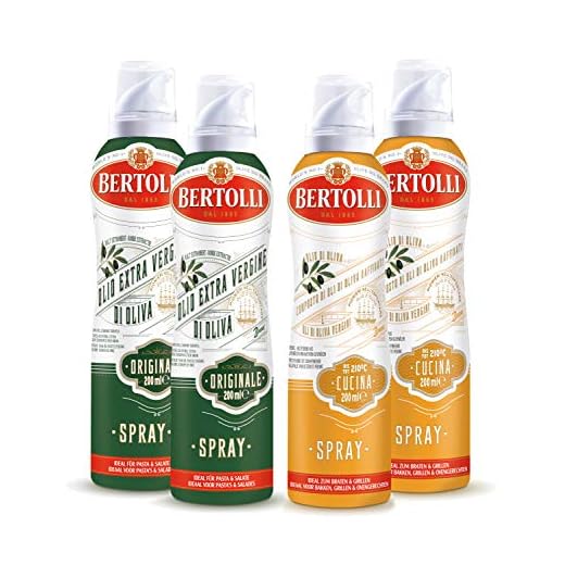 Bertolli Aceite de oliva en spray Set Olio Di Oliva Cucina 2x200ml + Olio Di Oliva Extra Virgen Originales 2x200ml