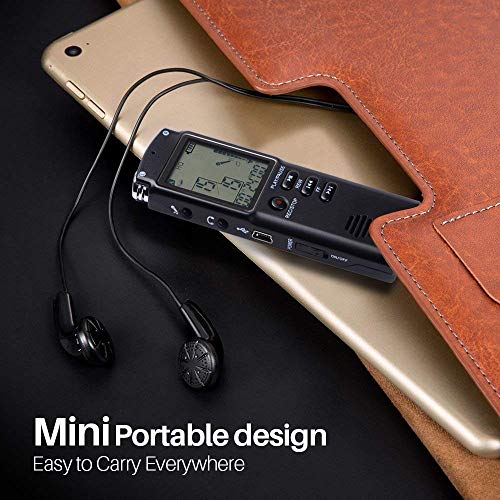 Image of MatLogix 8GB Voice Recorder USB Professional Dictaphone Digital Audio Voice Recorder with WAV MP3 Player Black