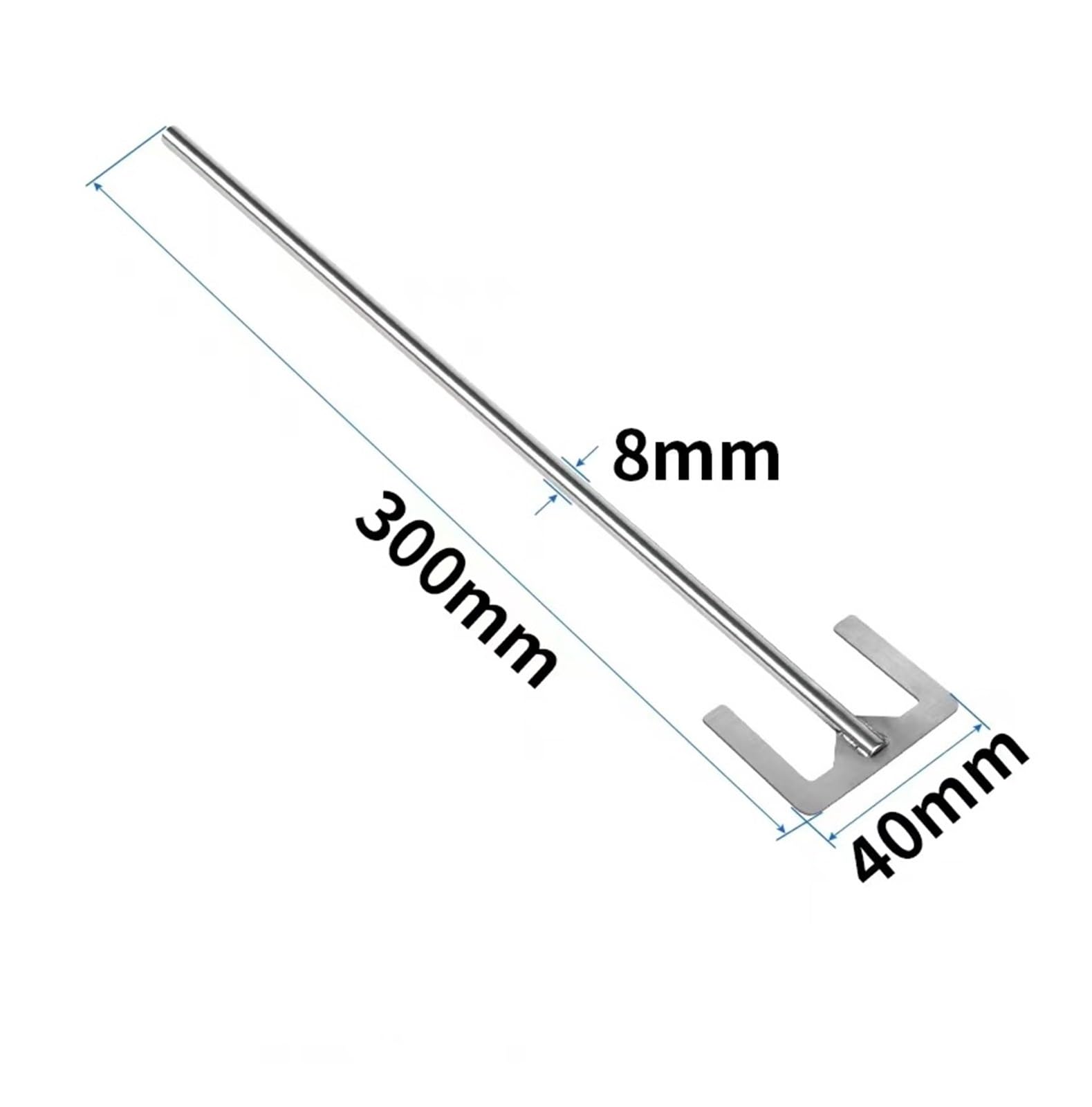Varilla de agitación superior, SS 304 E-Type Lab Paddle Dispersión de agitación con varilla de ancho de hoja 40 mm 120 mm, varios tamaños (110 x 8 x 500 mm)