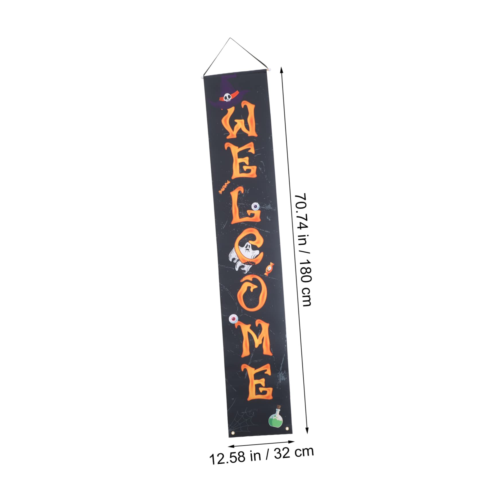 ibasenice 3paare Halloween Türbanner Dekoration Happy Halloween Banner Aus Oxford Fronttür Veranda Und Fenster Wiederverwendbar Und Auffällig Für Partys Und Feste