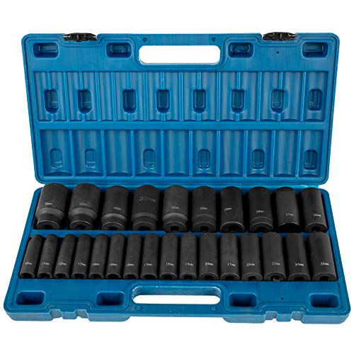Vevor CJTT26PCS12IN Impact Socket Set 1/2 Inches 26 Piece Deep Sockets, , 6-Point , Rugged Construction, Cr-V, 1/2 Inches Drive Socket Set Impact Metric 10Mm thumb #8