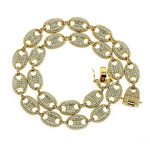Kiko-ershaa Collier Pendentif Hip Hop pour Homme avec chaîne glacée colorée avec Cadeau de Bijoux en Acier Inoxydable de zircone CZ Cover