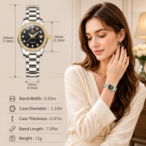 Image of OLEVS Watches for Women Automatic Luxury Waterproof Business No Battery
