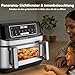 Heißluftfritteuse 12L | Air Fryer XXL Variabel für Einzel und Zweikammer, 2600W Doppel-Heizelement Separate Temper mit Sichtfenster und Innenlicht, Airfryer Doppelkammer 8-in-1 Touch-Steuerung Rezept