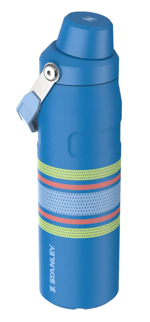 Stanley Varsity IceFlow Aerolight Fast Flow Water Bottle 24 oz | Angled Spout Lid | Lightweight and Leakproof for Travel and Sports | Insulated Stainless Steel | BPA-Free | Azure Mesh Blue Azure Mesh 24 Ounces