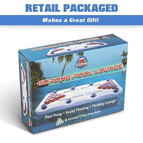 GoPong Pool Lounge Beer Pong Inflatable with Social Floating, White by GoPong - Image 6