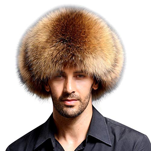 Frcolor Sombrero de Cuero Artificial Faux Fur Northeast Winter Warm Hat para Gorra de Mediana Edad (Tango Claro)