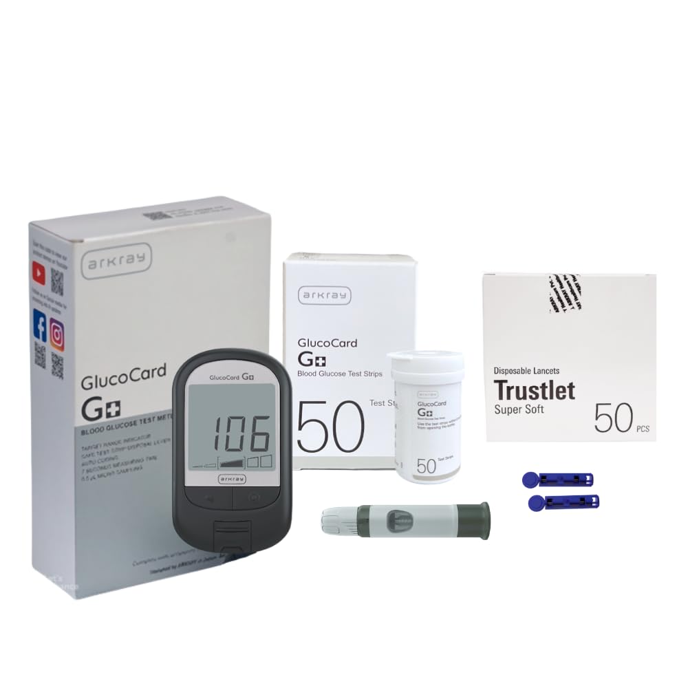 ARKRAY Glucocard G+ Advance glucometer machine | FREE 50 bottlepack Test Strips + 25 Trustlet Lancet+50 Trustlet Lancet Combo-image-33