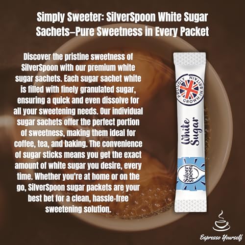 150 White Sugar Sticks – Granulated Individual Packets for Tea & Coffee | Letterbox Friendly | Packed by Espresso Yourself | Premium White Sachets - Image 3