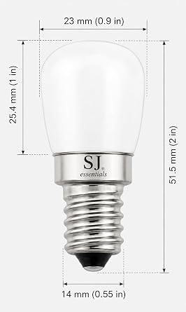 E14 LED SES LED Fridge Bulb 1W 15W Warm White 2800K 2 Pcs Edison Lamp Replacement for Fridge Microwave Cooker Hood Sewing Machine Pygmy Bulb Energy Class F AC 220-240V