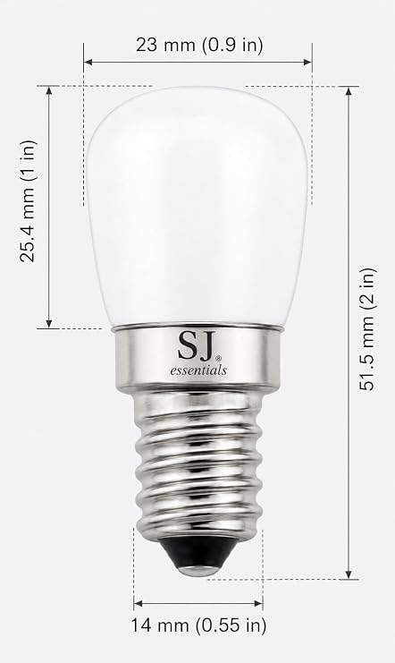 E14 LED SES LED Fridge Bulb 1W  15W Warm White 2800K 2 Pcs Edison Lamp Replacement for Fridge Microwave Cooker Hood Sewing Machine Pygmy Bulb Energy Class F AC 220-240V