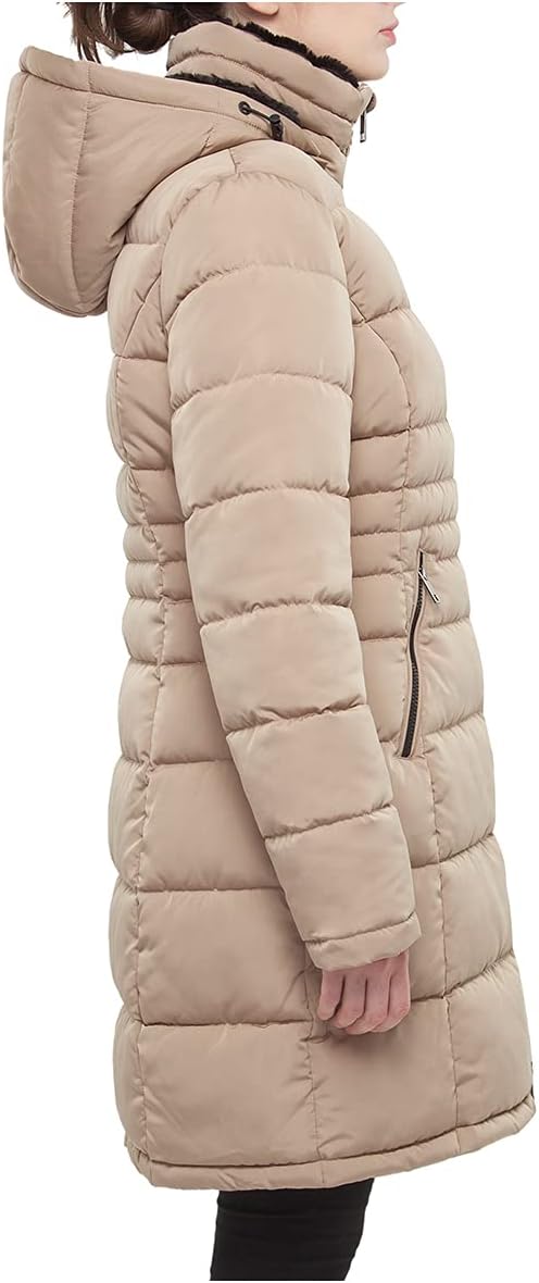 Rokka&Rolla Women's Maxi Winter Coat Long Puffer Jacket with Faux Fur Lined Hood - Image 3