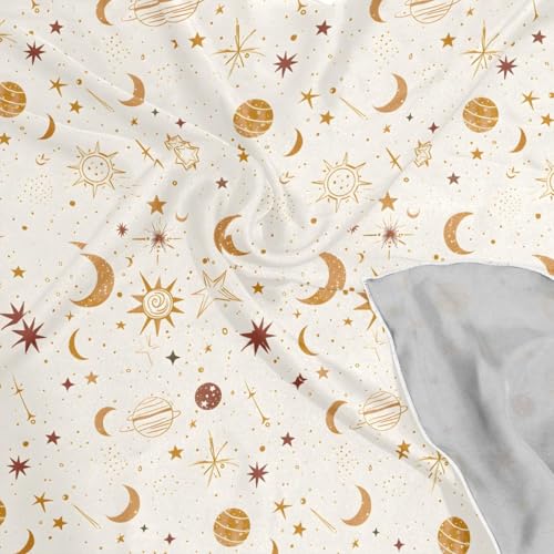 Women's Square Silk Hair Scarves and Wraps Headscarf Stars Moons Planets Head Neck Scarf Bandana 24inch4