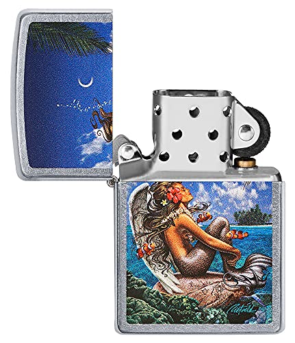 Encendedor Zippo Rick Rietveld Mermaid Art Street Chrome miniatura 4