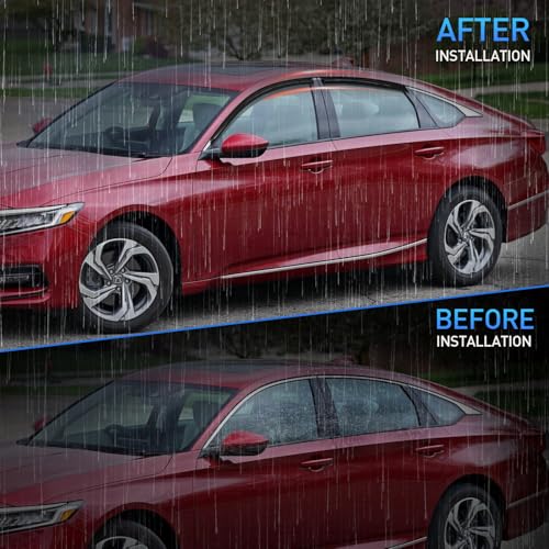 Image of Nilight Tape-On Window Visors for Honda Accord 2018-2023, 4PCS