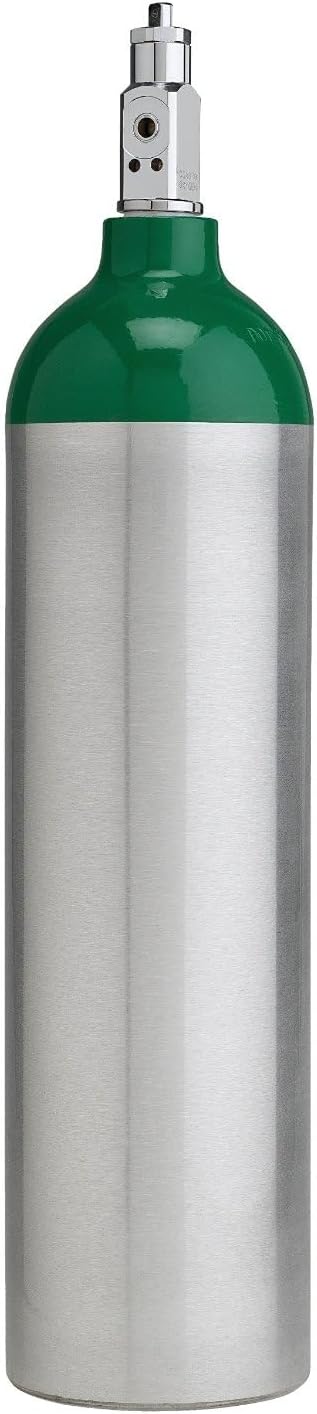 Lightning X Portable Aluminum Medical Oxygen Cylinder, D Size w/CGA-870 Post Valve for Home & EMS Use, Ships Empty, Requires Prescription to Fill