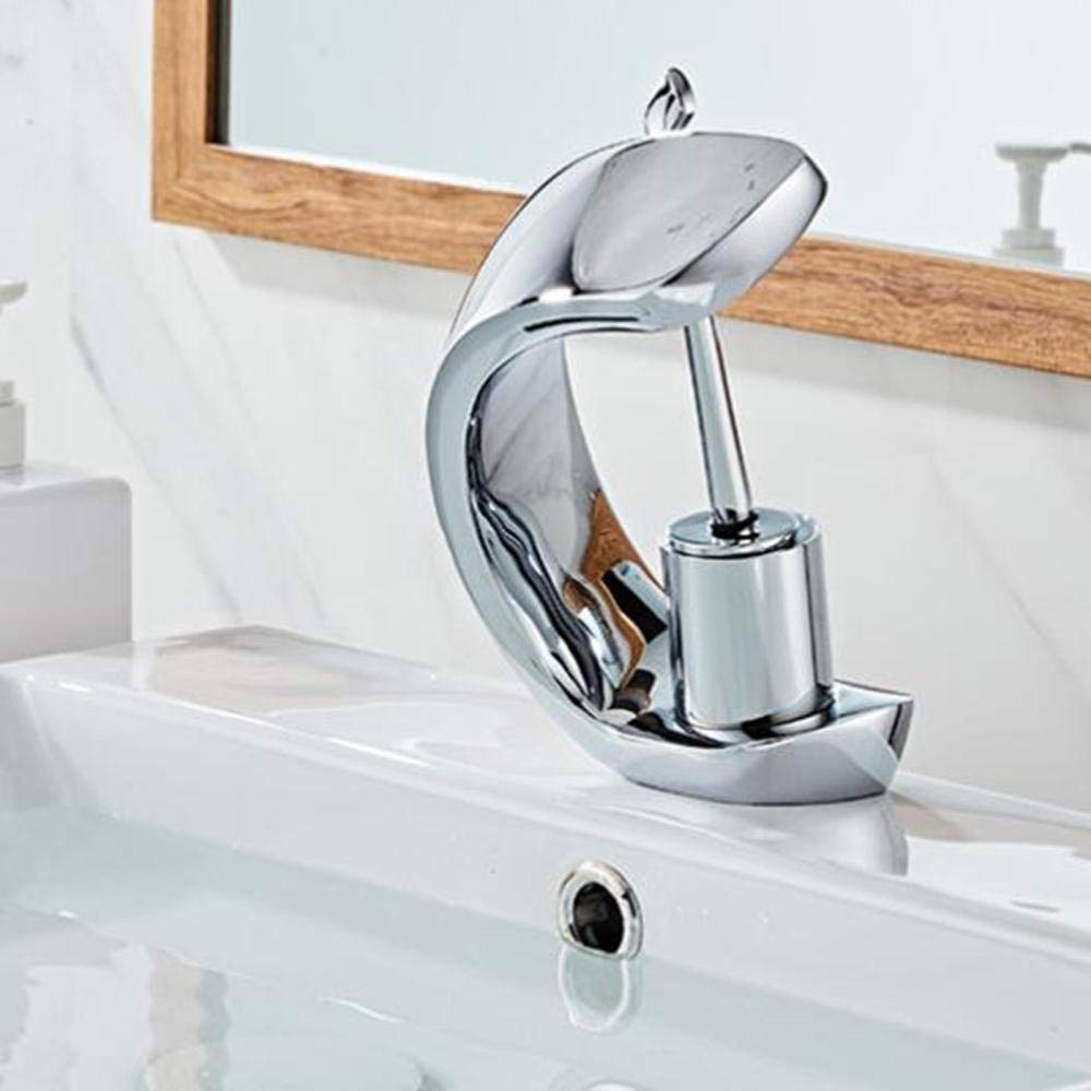 Mitigeur de lavabo en laiton blanc avec effet cascade haut de gamme