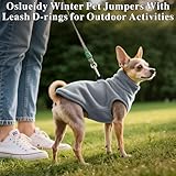 Oslueidy Hundemantel Fleece Hunde Jacken Hund warme Mäntel Winter Haustier Kleidung Hoodies Pullover Jumpsuit Hund Schnee Outfits Weste für kleine mittlere große Hunde XS-XXL (Grau, M)