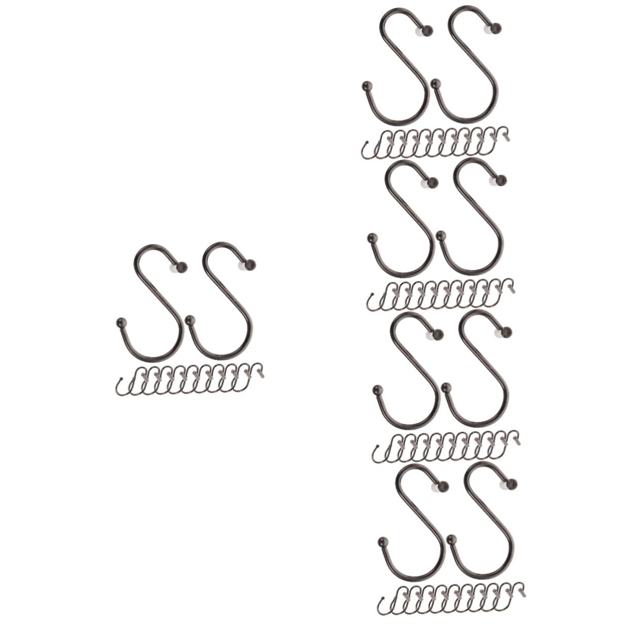 Amosfun 5 Ensembles Crochet De Rideau De Crochet Salle De Bain Patère Salle De Bain s pour Salon s De Rideau De De Le Fer 12 Pièces * 5