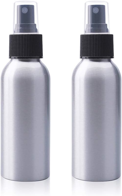 Cheung Constore 120ml 4oz Aluminum Fine Mist Atomizers Spray Bottle Metal Refillable Containers Liquid Storage Pump Vials For Essential Oils,Aromatherapy,Perfumes-2 Pack (Black Sprayer)