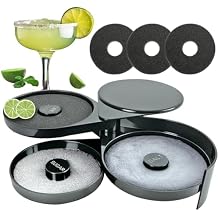 Margarita Salt Rimmer Set, 3-Tier Salt Rimmer for Cocktails with 3 Sponges, Bar Glass Rimmer Tool for Lime, Sugar and Salt