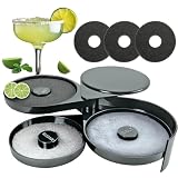 DUPDMKIN Margarita Salt Rimmer Set, 3-Tier Salt Rimmer for Cocktails with 3 Sponges, Bar Glass Rimmer Tool for Lime, Sugar and Salt