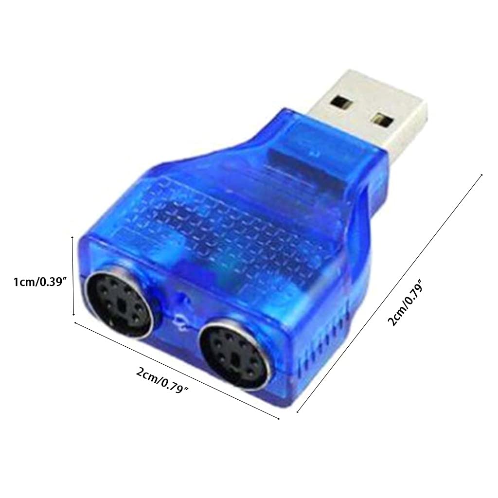 Adaptateur PS/2 Dual Mini DIN 6 broches 2.0 USB mâle vers femelle pour ordinateur portable