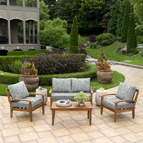 Image of Arden Outdoor Loveseat Cushion Set, 48 x 24, Rain-Proof, Fade Resistant, Cushion Set for Couch, Bench, and Swing Pistachio Botanical