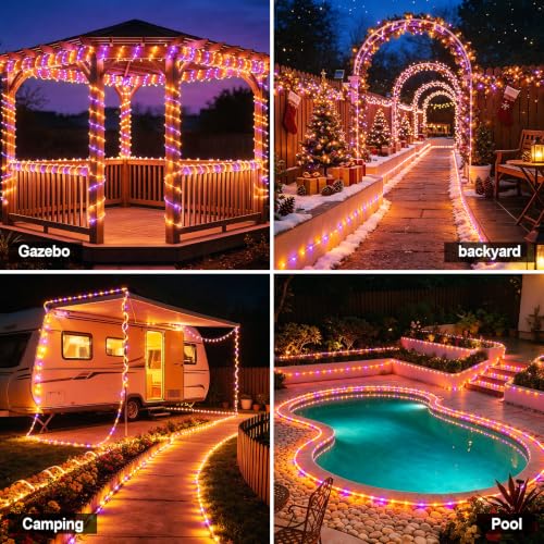 Slyuexu Solar Rope Lights, 100LED 39FT String Lights Outdoor Waterproof - image 7