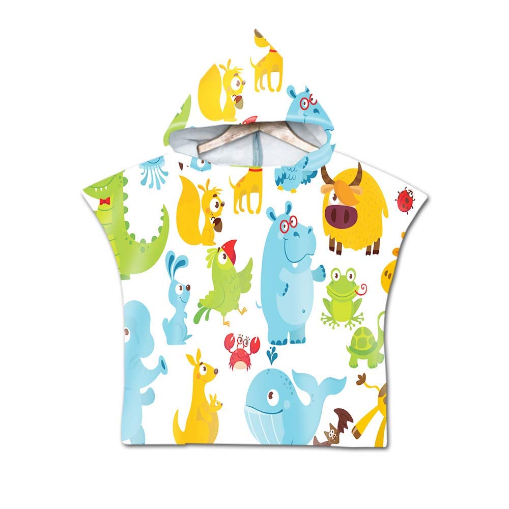 Enfants Serviette De Plage Poncho à Capuche, DOTBUY Microfibre