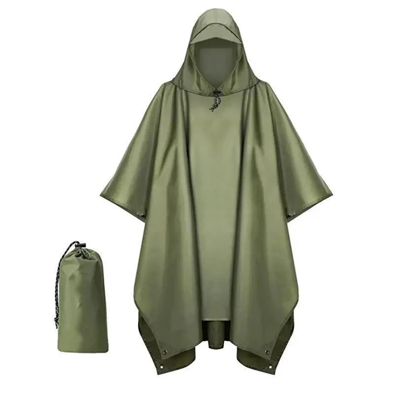1 pz Poncho antipioggia impermeabile con cappuccio e maniche, for moto, for campeggio, escursionismo, viaggi, tenda, 3 in