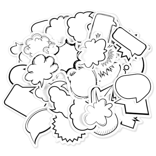 Mabor 90 Pièce Bulles Dialogue Autocollant Inscriptibles Amusants Autocollant Auto-adhésif Stickers Pour Scrapbooking Notes étiquettes Mémo Bouteilles...