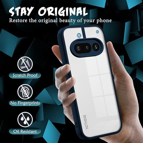 Image of V-TAN Back Cover for Nothing Phone 3A 5G Compatible Case, Transparent Clear, TPU, Camera Protective Shockproof Cover, Blue