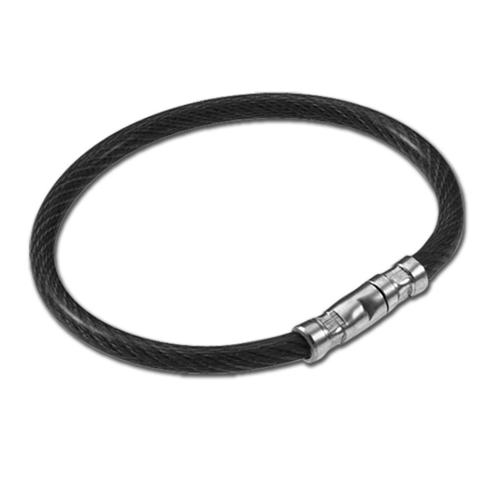 Lucky Line 5” Twisty Lock Key Ring, Flexible Nylon Coated Steel Wire Loop, Corrosion-Resistant and Durable, Black, 5 Pack (8112005)