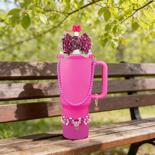 Hpebl 10PCS Flower Accessories for Stanley Cup 30 40oz Tumbler,Fuchsia - image 6