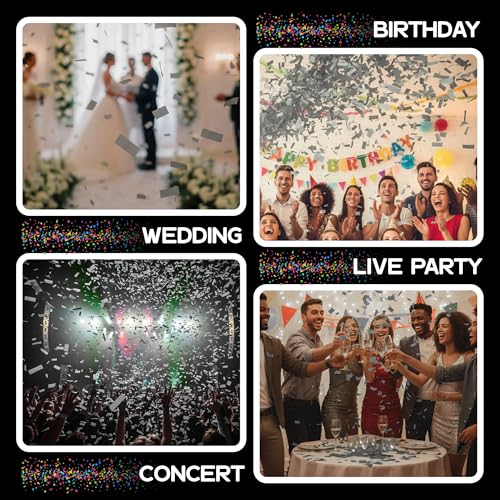 Image of Ultimate Confetti - Gray Biodegradable Confetti - Rectangular Flame-Resistant and Slow-Falling Tissue Paper Confetti for Cannon and Launcher use - Best for Celebrations - 1 lb, 16 oz