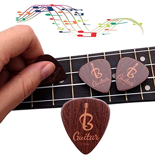 CRGANGZY Lot de 5 médiators en bois pour guitare électrique, acoustique ou basse, 0,71 mm - Les Beatles, Paul McCartney, John Lennon, RIngo Starr, George Harrison CRGANGZY Lot de 5 médiators en bois pour guitare électrique, acoustique ou basse, 0,71 mm – Image 5