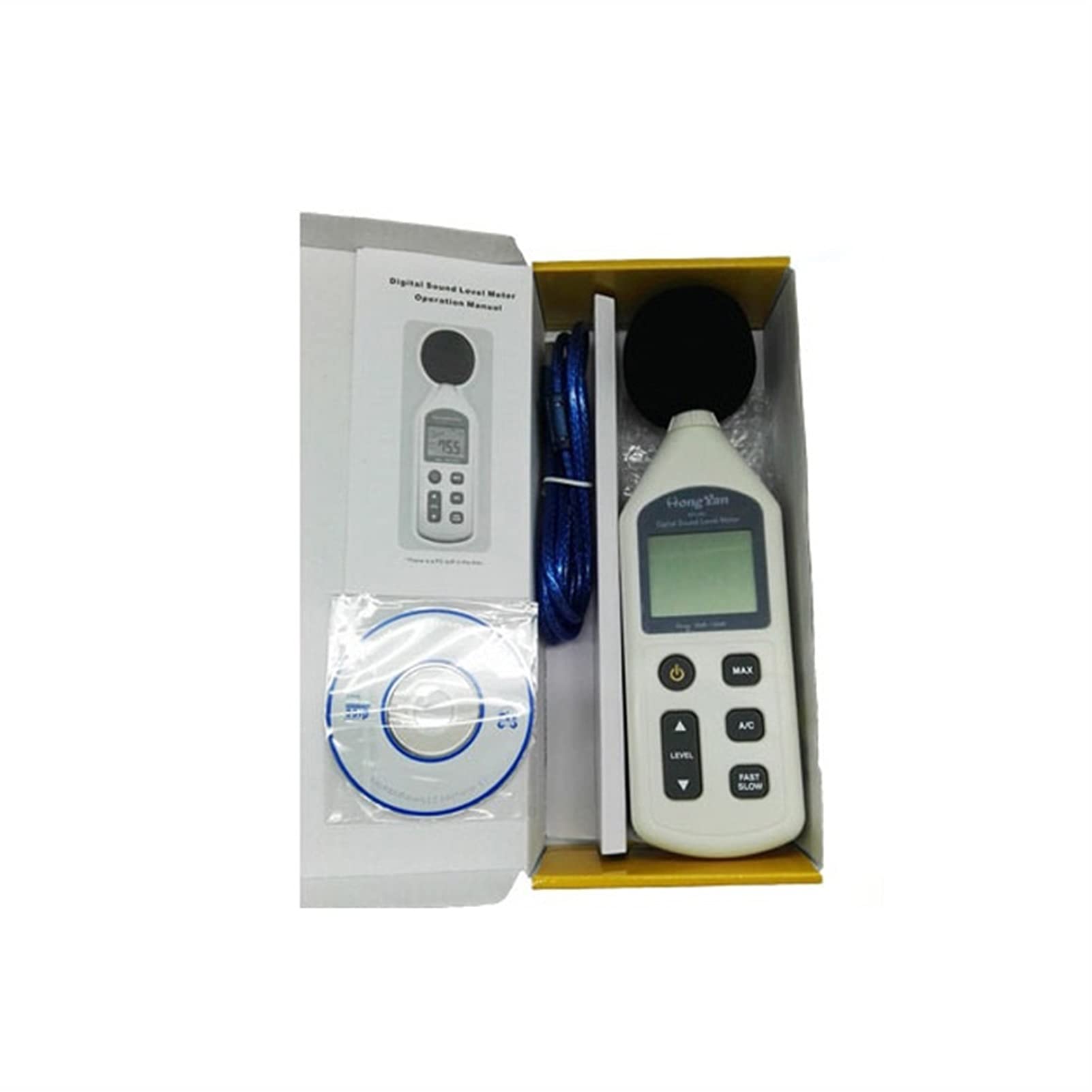 Medidor de Nivel de Sonido Digital Medidor de Ruido Nivel Sonido USB Decibel Mano Datos Meter