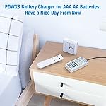POWXS 8 Bay AA AAA Batteries Charger, Independent and Fast Battery Charger for 1.2V Ni-MH Ni-CD AA Triple AAA…